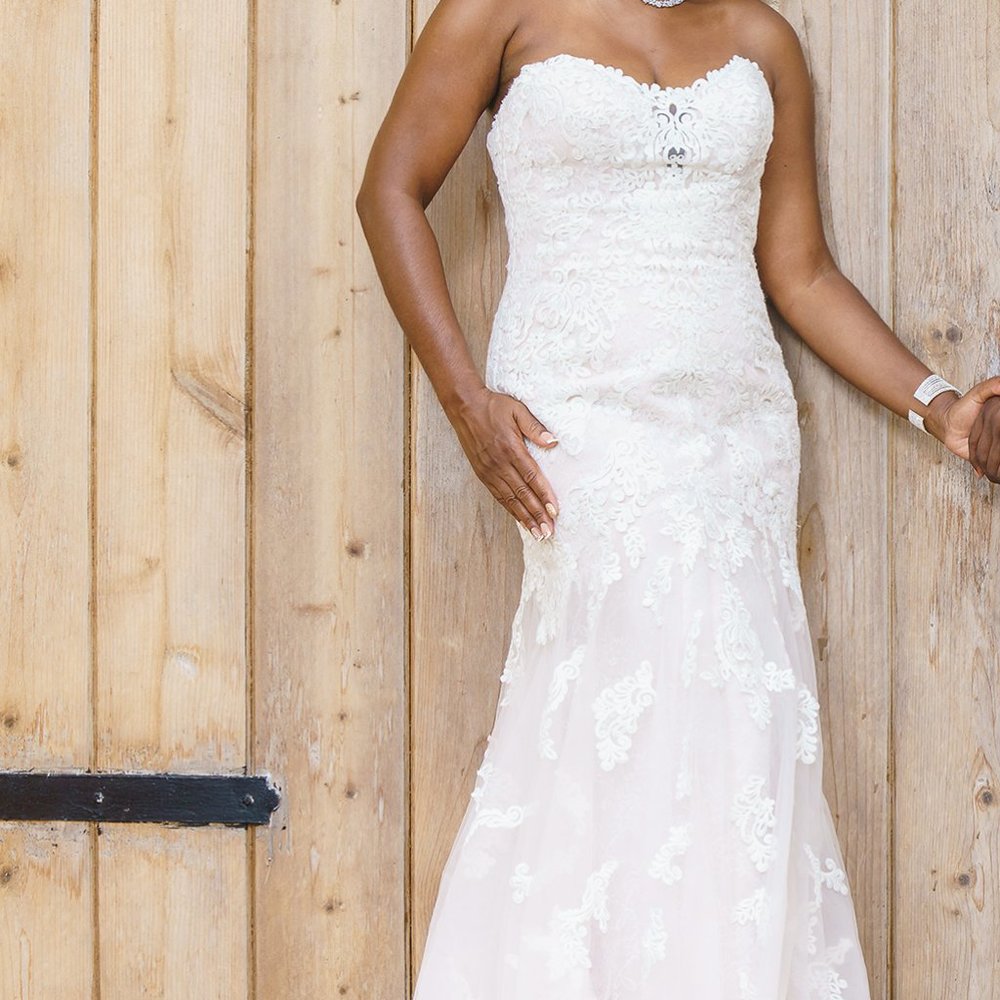 Strapless Champagne color Wedding Dress